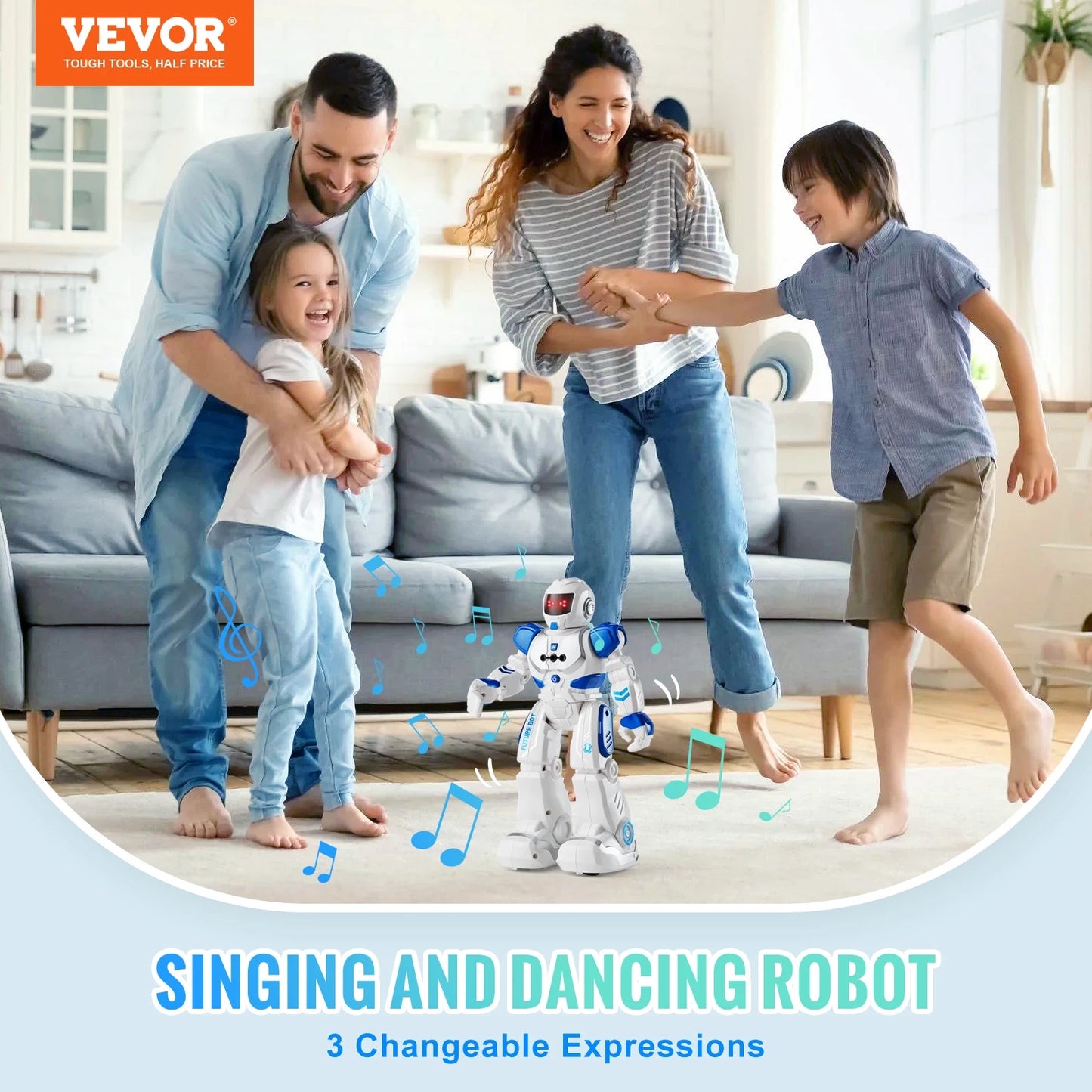 Vevor RC Robot Action Walking Singing Dancing Figure Gesture Sensor Toy for Kids Age 3 and Up Birthday Gift