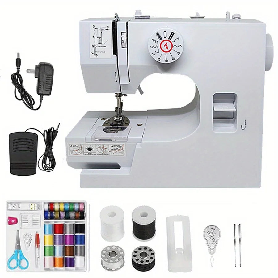 Electric Sewing Machine with 12 Built-in Stitches Mini Electric Sewing Machine with Foot Pedal and 42-Piece Sewing Kit