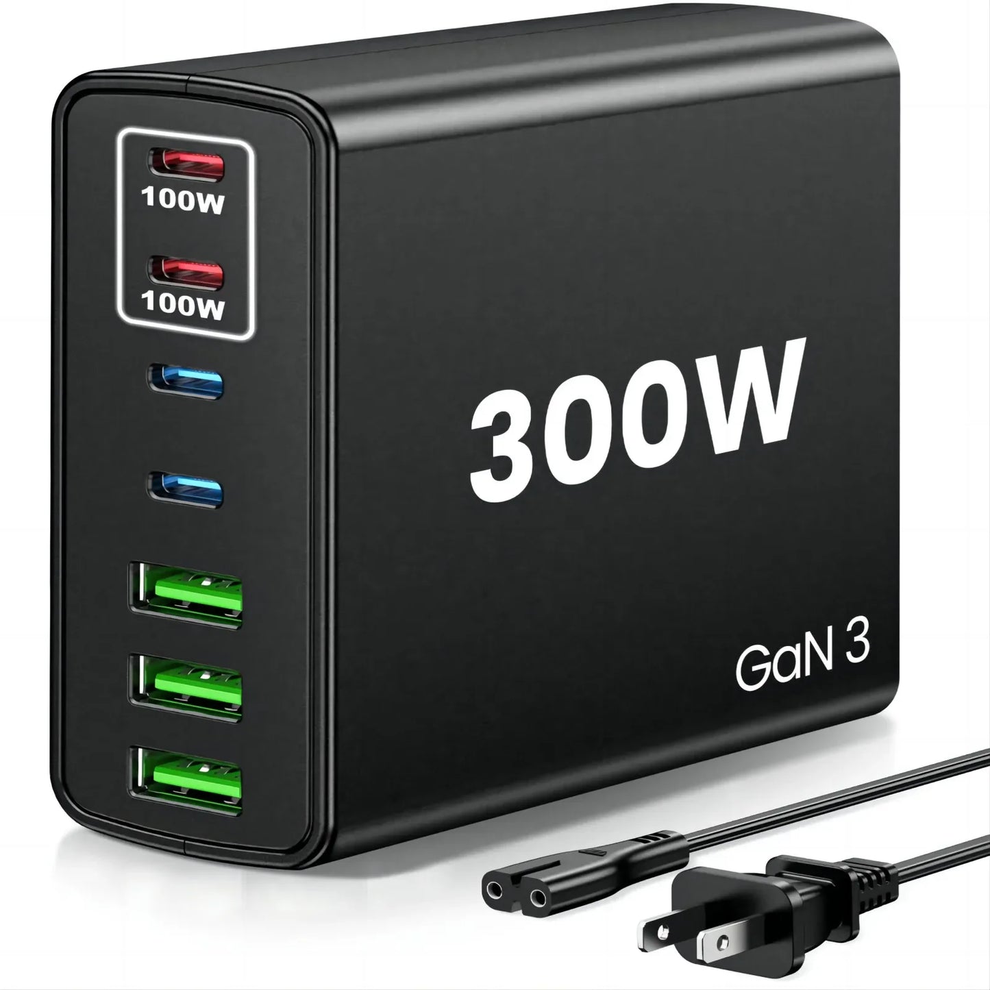 USB C Fast Charger 300W 7 Port Hub PD PPS Laptop Charger