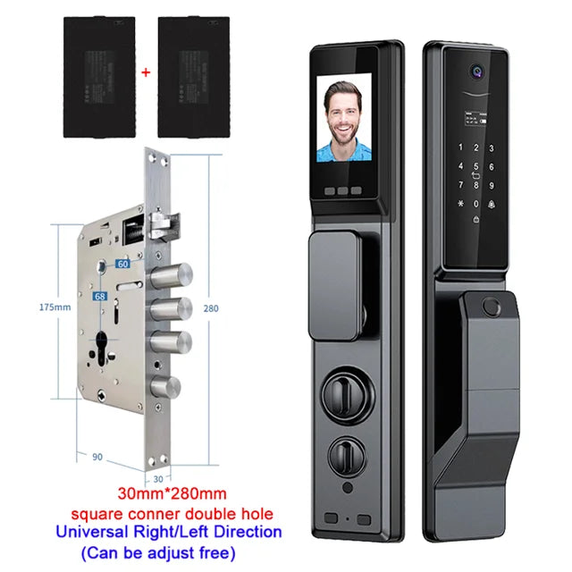 Waterproof Outdoor Smart Lock WiFi Alexa Tuya App Aluminium Alloy Fingerprint Password Smart Door Lock With Camera