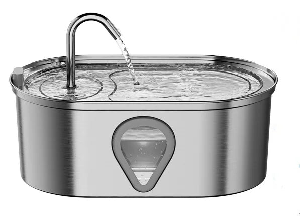 3.5L Large Capacity Pet Water Dispenser Automatic Stainless Steel Cat Water Fountain with LED Lighting