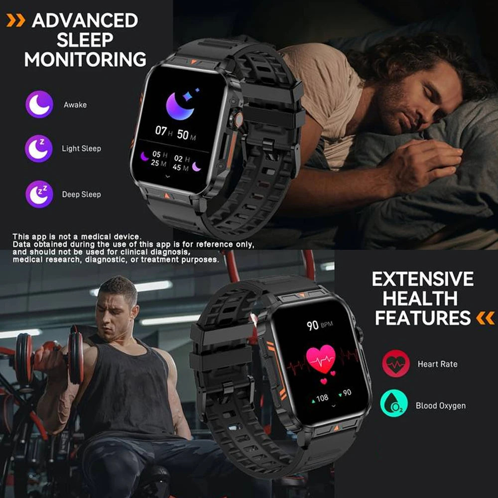 Senbono Military Smartwatch IP68 Bluetooth Heart Rate