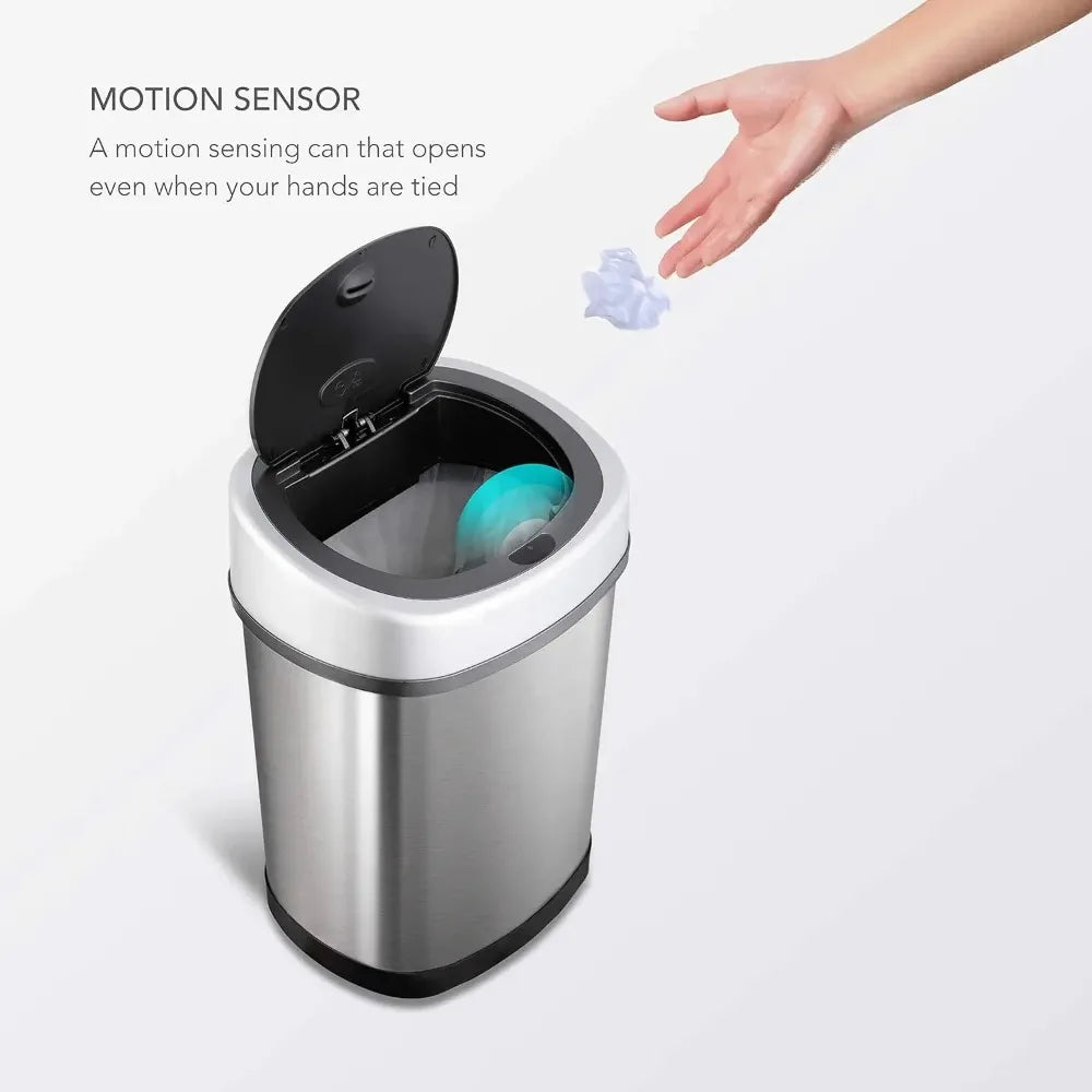 Hot Sale CB DZT 50 13 12 9 Automatic Touchless Infrared Motion Sensor Trash Can Combo Set 13 Gal 50L and 3 Gal 12L Free Delivery