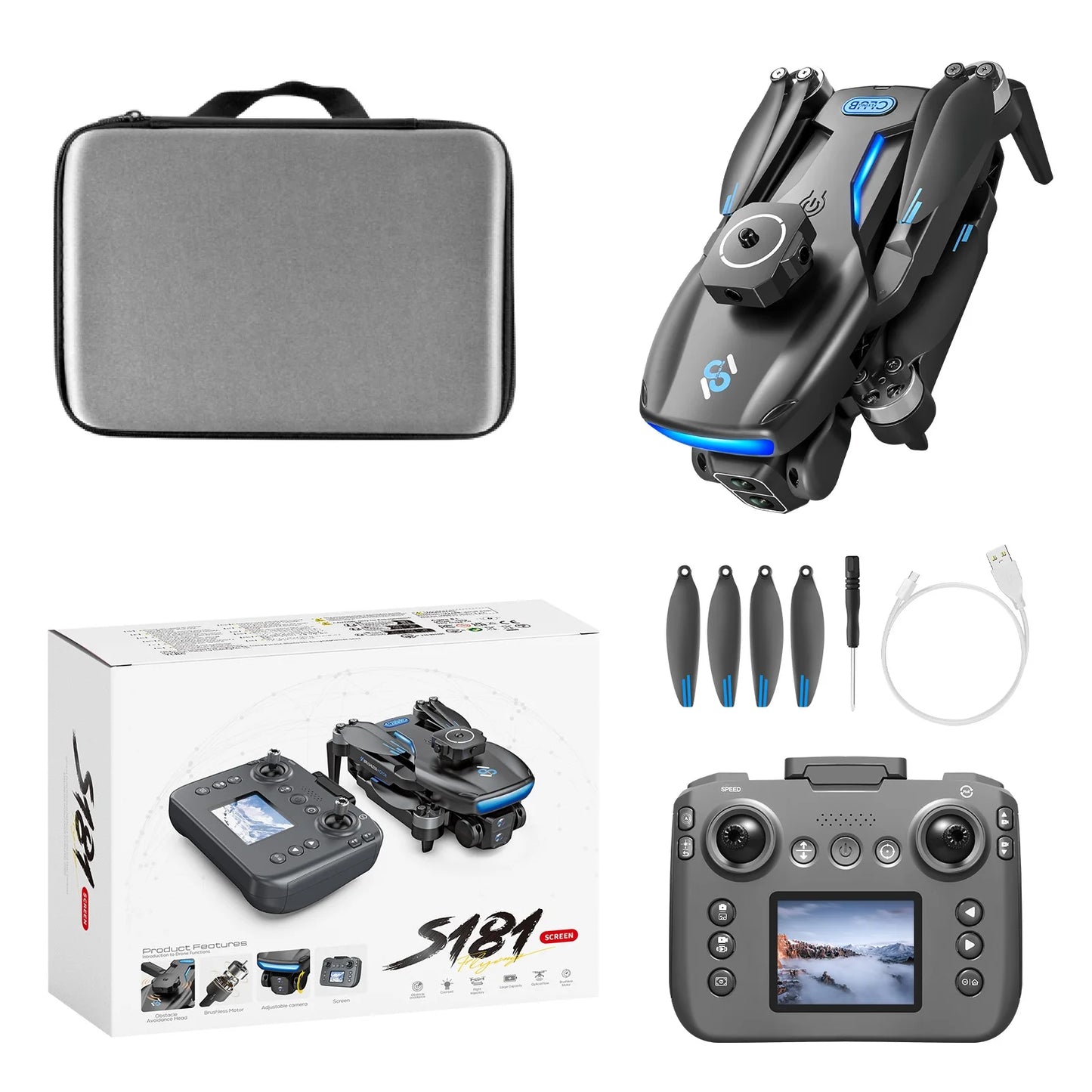 Endurance Brushless Drone Dual Cameras Foldable Quadcopter