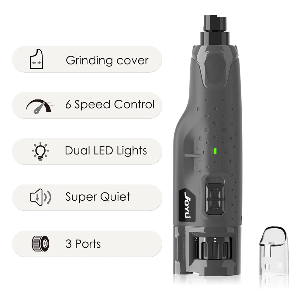 Dog Nail Grinder Dustproof With 2 LED Lights 6 Speed