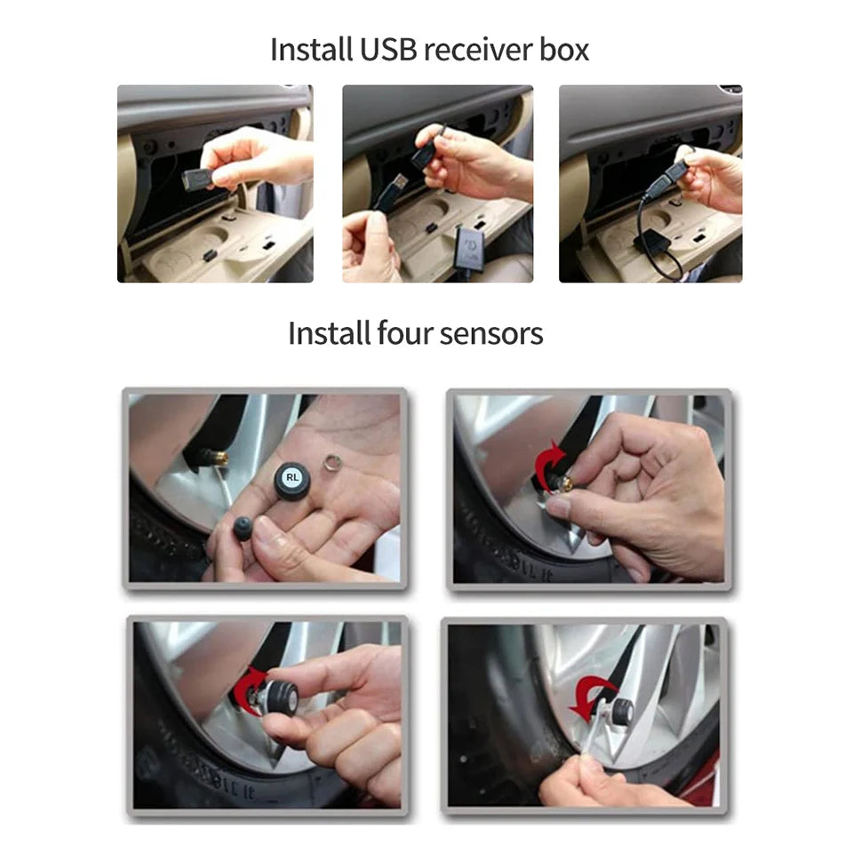 ATOTO UTP1 USB TPMS Tire Pressure Monitoring Sensor System for A6 S8 P9 Android Car Stereo Models