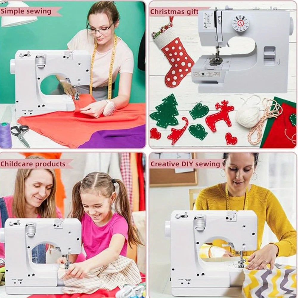 Electric Sewing Machine with 12 Built-in Stitches Mini Electric Sewing Machine with Foot Pedal and 42-Piece Sewing Kit
