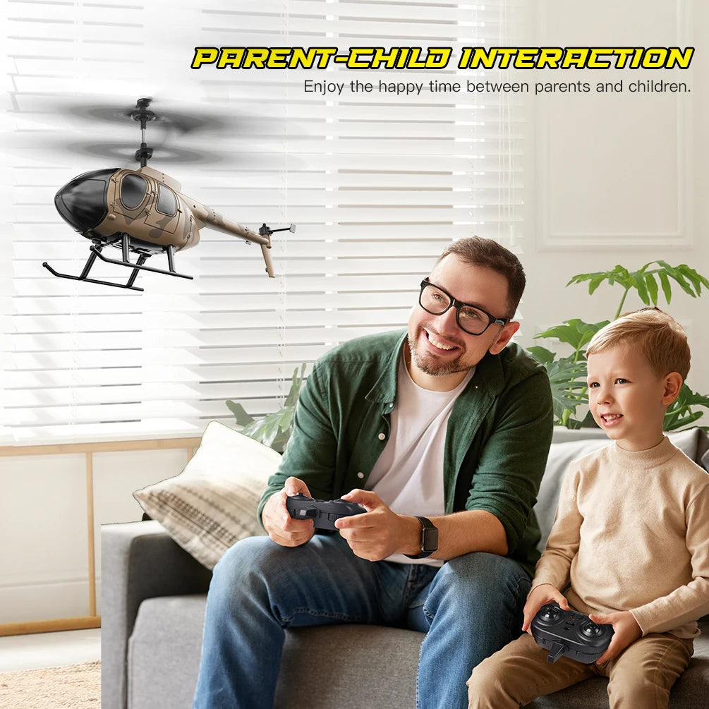 Vatos Remote Controlled Helicopter Camouflage 2.4GHz Radio Indoor RC Helicopter Toy One Click Takeoff For Boys Children And Adults
