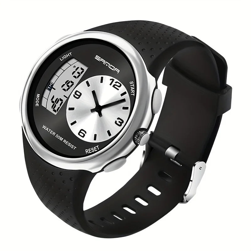 Fashionable Digital Dual Display Watch For Men Luminous