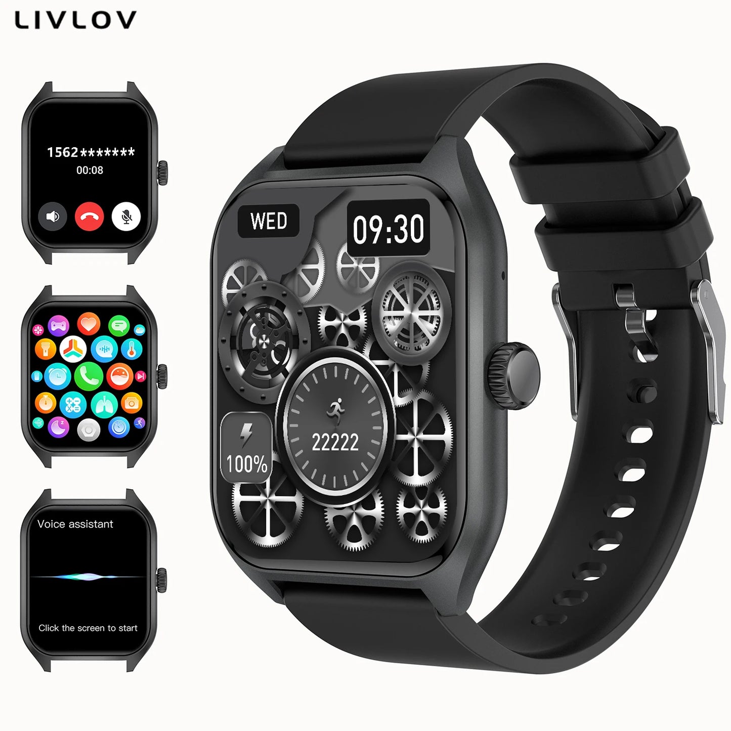 Ai Voice Assistant Smart Watch 1.96Inch Hd Screen Heart Rate