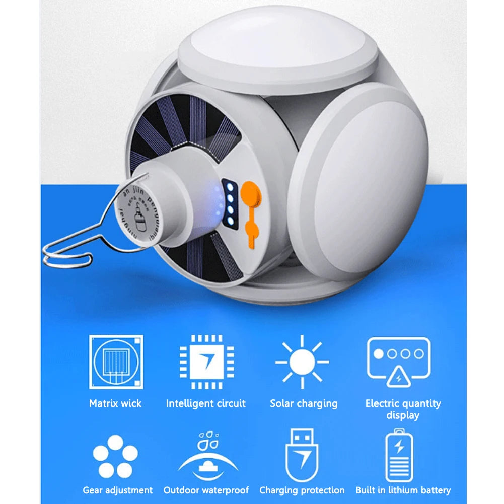 Led Solar Camping Lantern With 5 Adjustable Lighting Levels