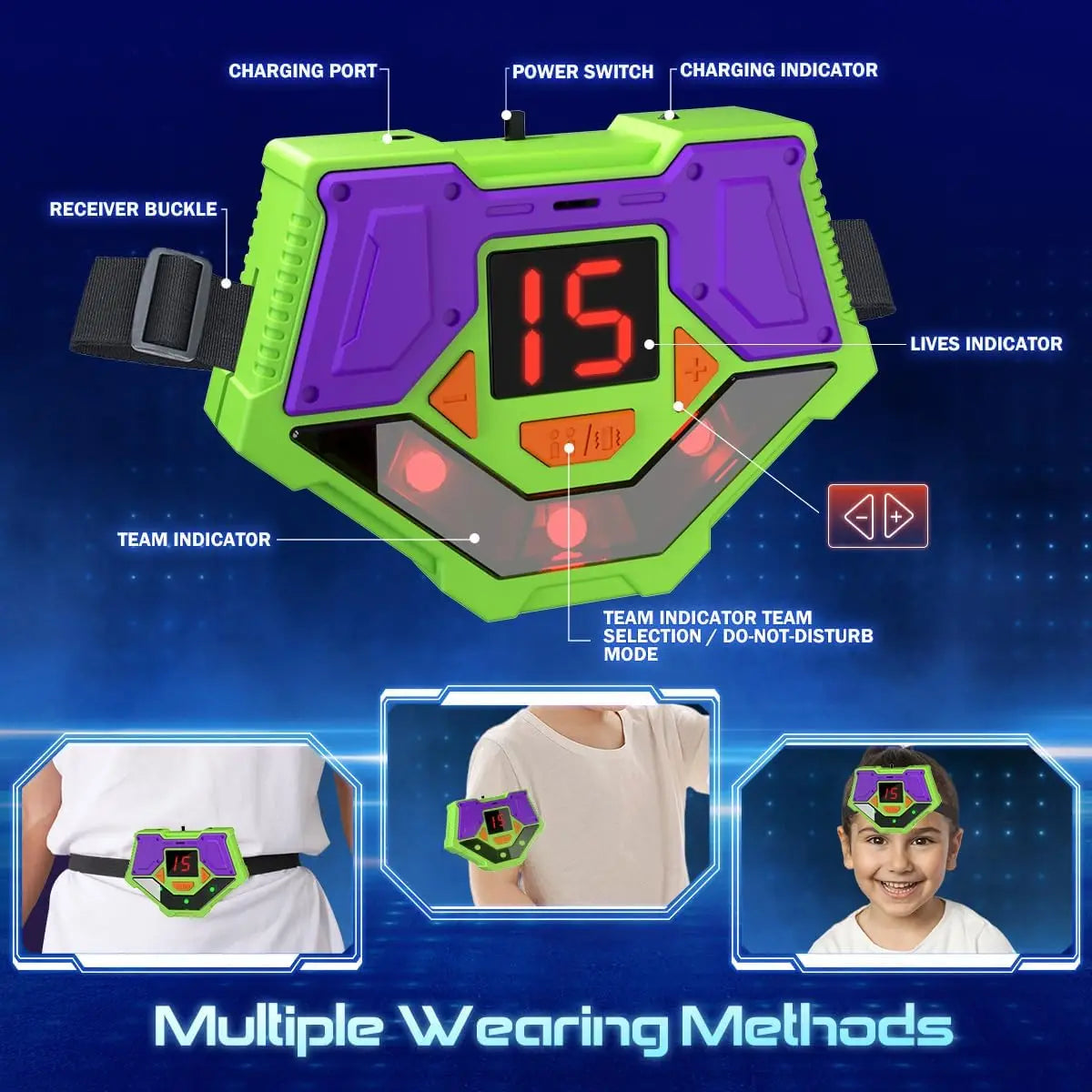 Vatos Laser Tag Battle Game Gun Set Electric Infrared Toy Guns for Kids Boys and Girls Indoor Outdoor Games