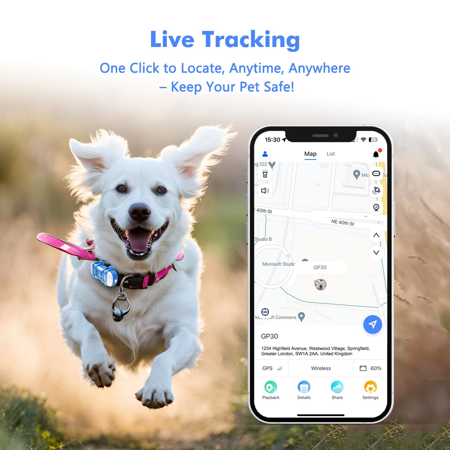 4G Dog Cat GPS Tracker Waterproof Smart Locator With App