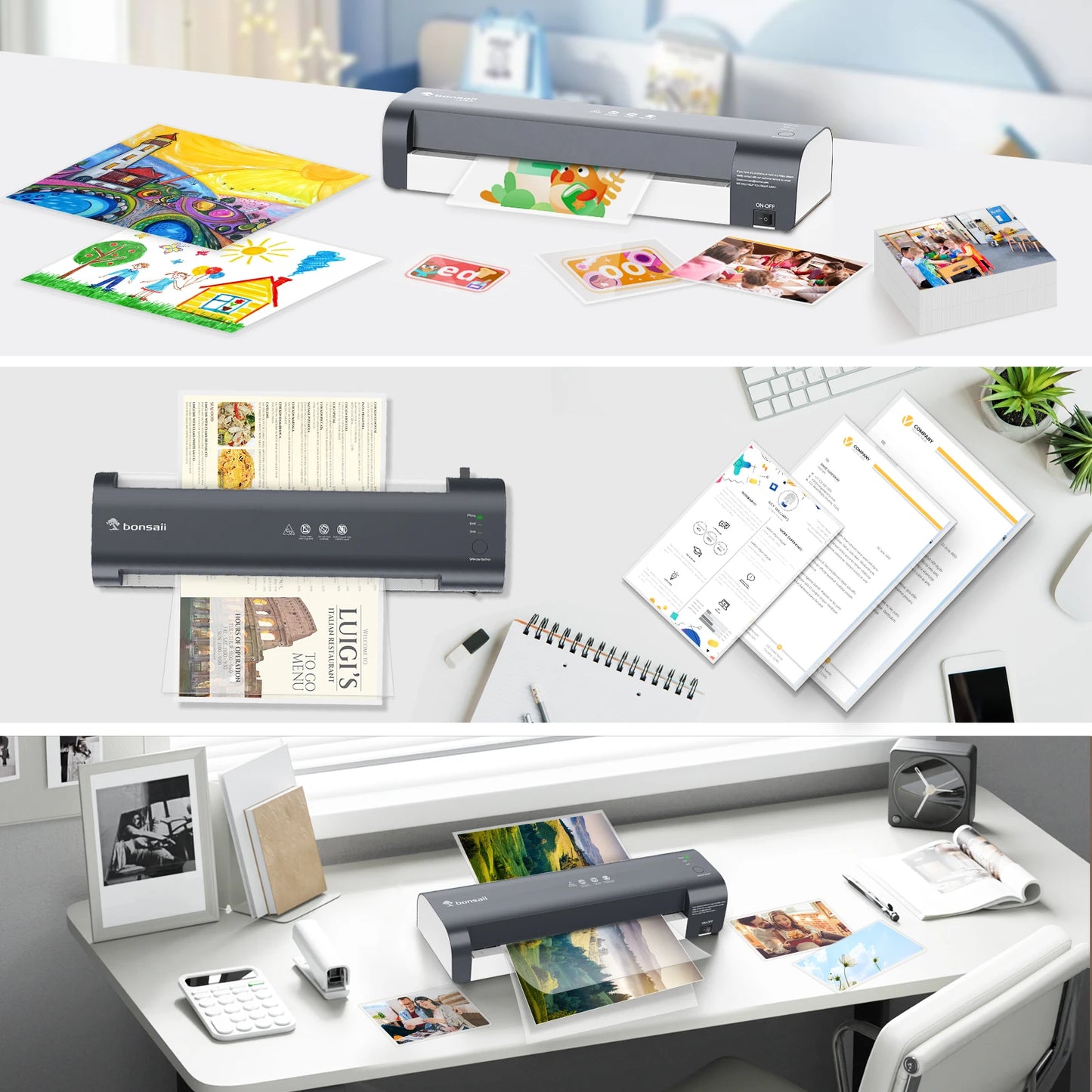 Bonsaii 13 Inch Laminator For A3 Never Jam Smart Temp