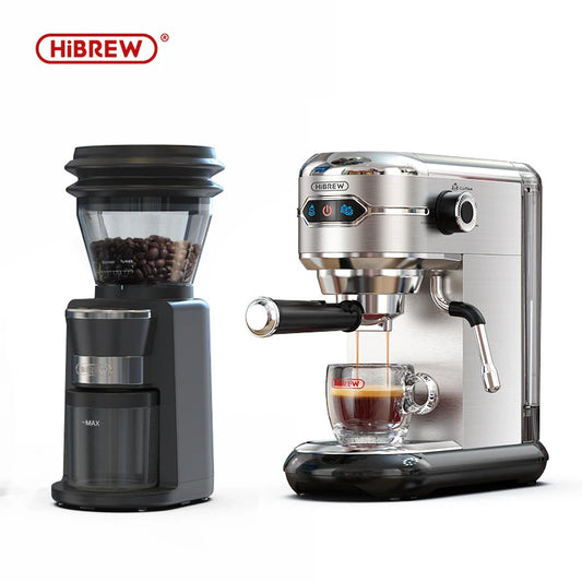 HiBREW Automatic Burr Mill Electric Coffee Grinder with 31 Gears for Espresso American Coffee and Pour Over Visual Bean Storage G3