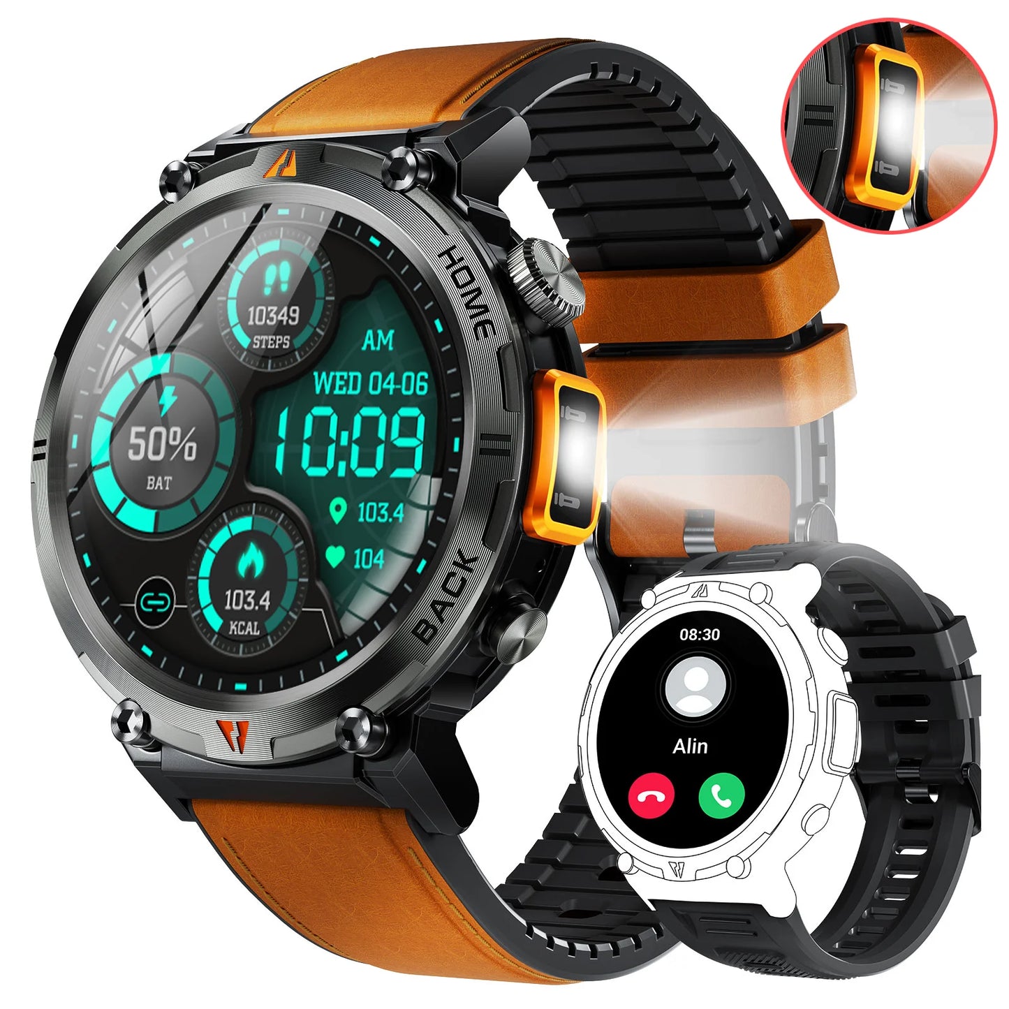 EIGIIS KE3 Bluetooth Call Smart Watch for Men Health Monitor