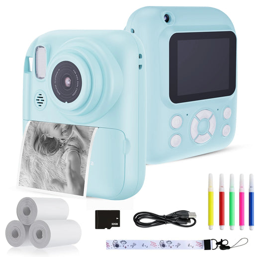 Wo Q1 Instant Photo Camera Vintage Mini Printer 32MP 1080P
