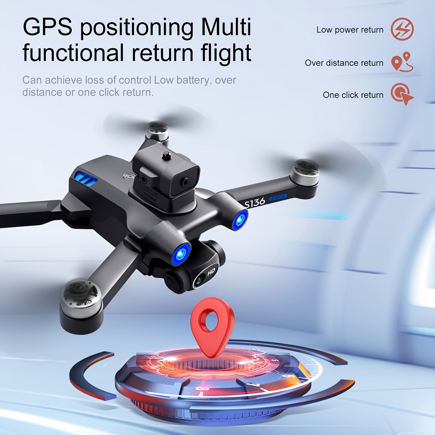 ZNLYRION GPS Drone 4K Foldable FPV Quadcopter with Return